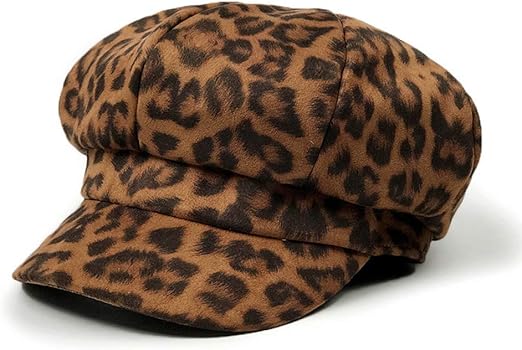 leopard flat cap