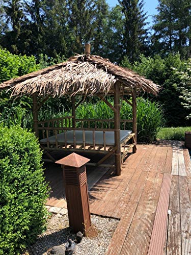bamboo-lifestyle Bambus Sala mit Palmendach und großer Liegefläche 2m x 2m Pavillon zum entspannen I Gartenlounge I… – Bild 6