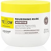 Alfaparf Milano Yellow Professional Nutritive Nourishing Mask for Dry Hair - Powered by Argan & Coconut Oils - Designed for Deep Nourishment (10.1 fl oz / 300ml)