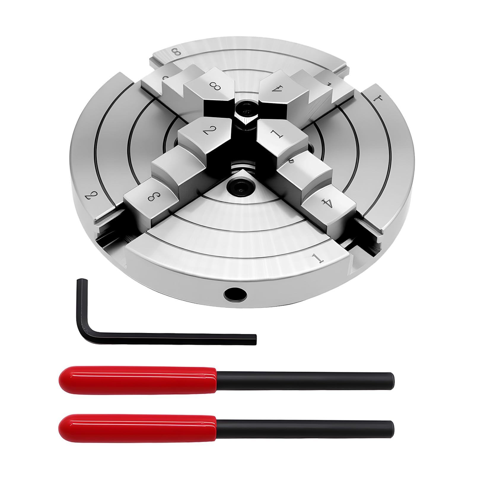 Photo 1 of Nakkaa 6 Inch Precision Self Centering Woodturning Lathe Chuck Set 4 Jaw Self Centering Lathe Chuck Thread 1 x 8TPI