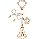 Gold Bubble Letter Bag Charms for Handbags Backpacks, Chunky Initial Keychain Gifts Purse Charm Accessories for Women Girls