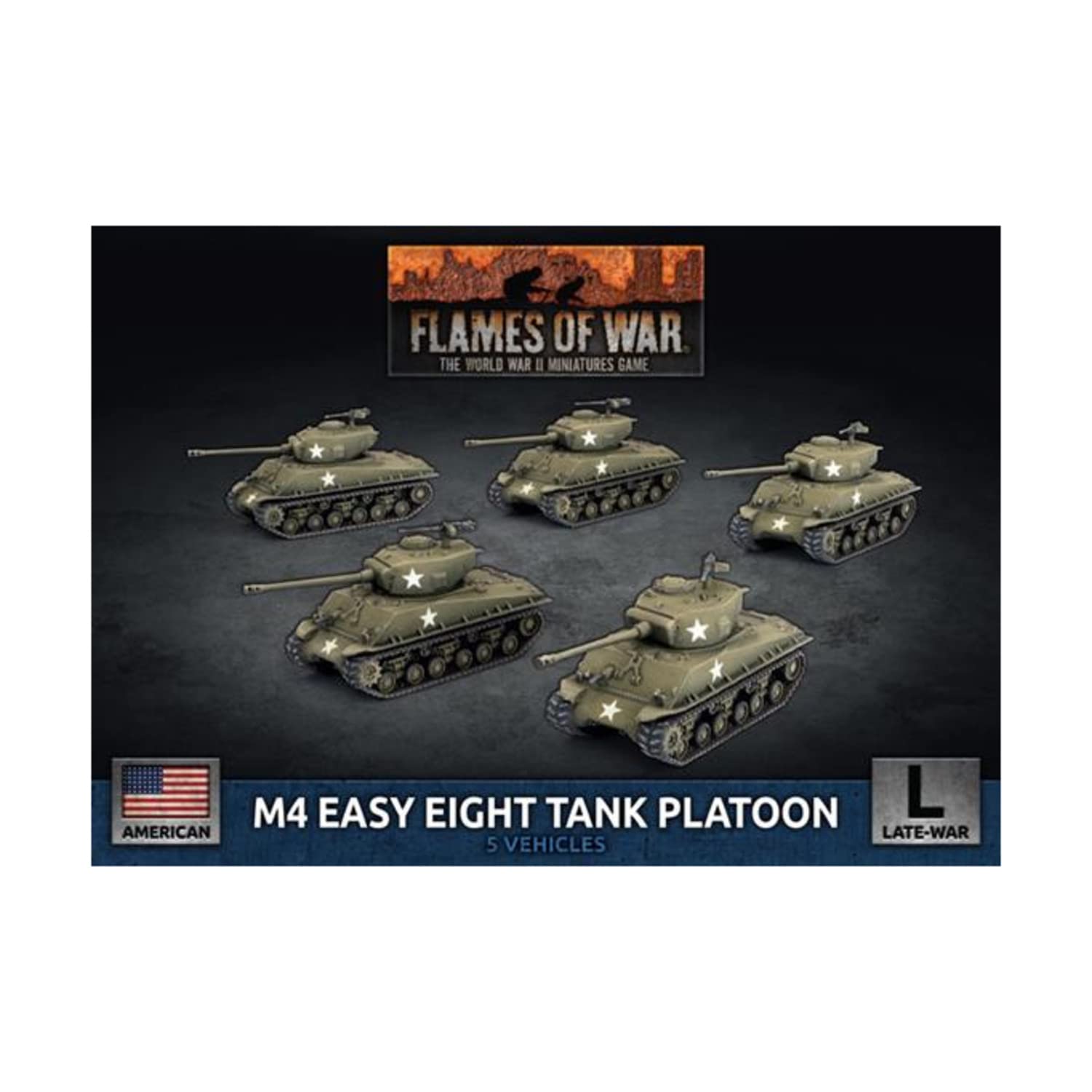 Battlefront Miniatures Flames of War WW2: M4 Easy Eight Tank Platoon