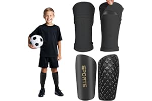 JAYRUIMICE Shin Guards Soccer Kids 2025 Version High-Density Foam Soccer Shin Guard with Sleeves Shin Protective Pads for Kids Daily Practice School Competitions Outdoor Play