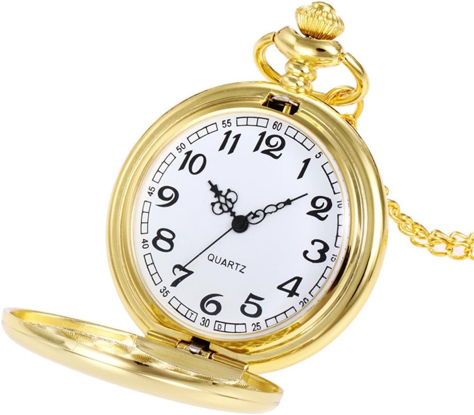 Pocket Watch for Men with Chain fob Watch Vintage Chain Retro The Greatest Pocket Watch Necklace for Grandpa Dad Gifts Engraving Design Pocket Watch Quartz Pendant Necklace Gift
