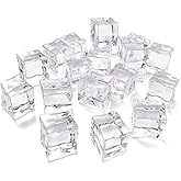 Acrylic Ice Cubes, 30 PCS Clear Fake Ice Cubes for Bar Decoration, Vase Fillers, Photography Props, Art Crafts (0.6inch)