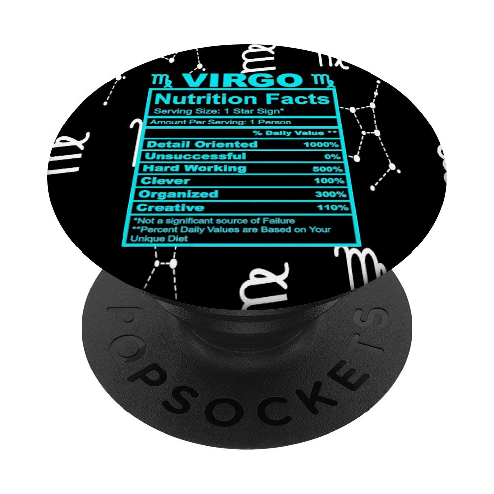 Virgo Gifts Horoscope and Zodiac with Funny Nutrition Facts PopSockets Grip and Stand for Phones and Tablets
