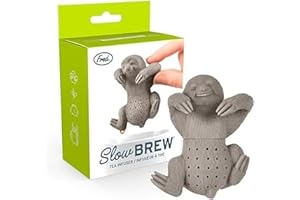 Genuine Fred, SLOW BREW, Sloth Resuable Silicone Tea Infuser, Gray, Fun Gift for Tea Lovers, Clever Kitchen Gadget
