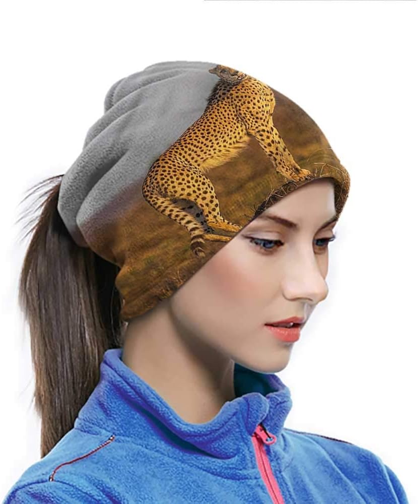 Safari Protective Neck Gaiter African Wild Cheetah Dust Proof Neck Gaiter MultiFunctional Full