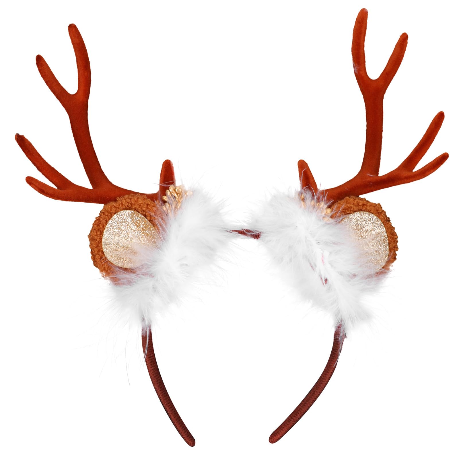 FRCOLOR Reindeer Antler Headband Animal Ears Headband Deer Flower Reindeer Hairband Christmas Hairband Christmas Head Boppers