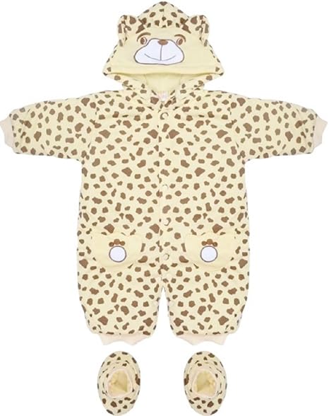 leopard print baby snowsuit