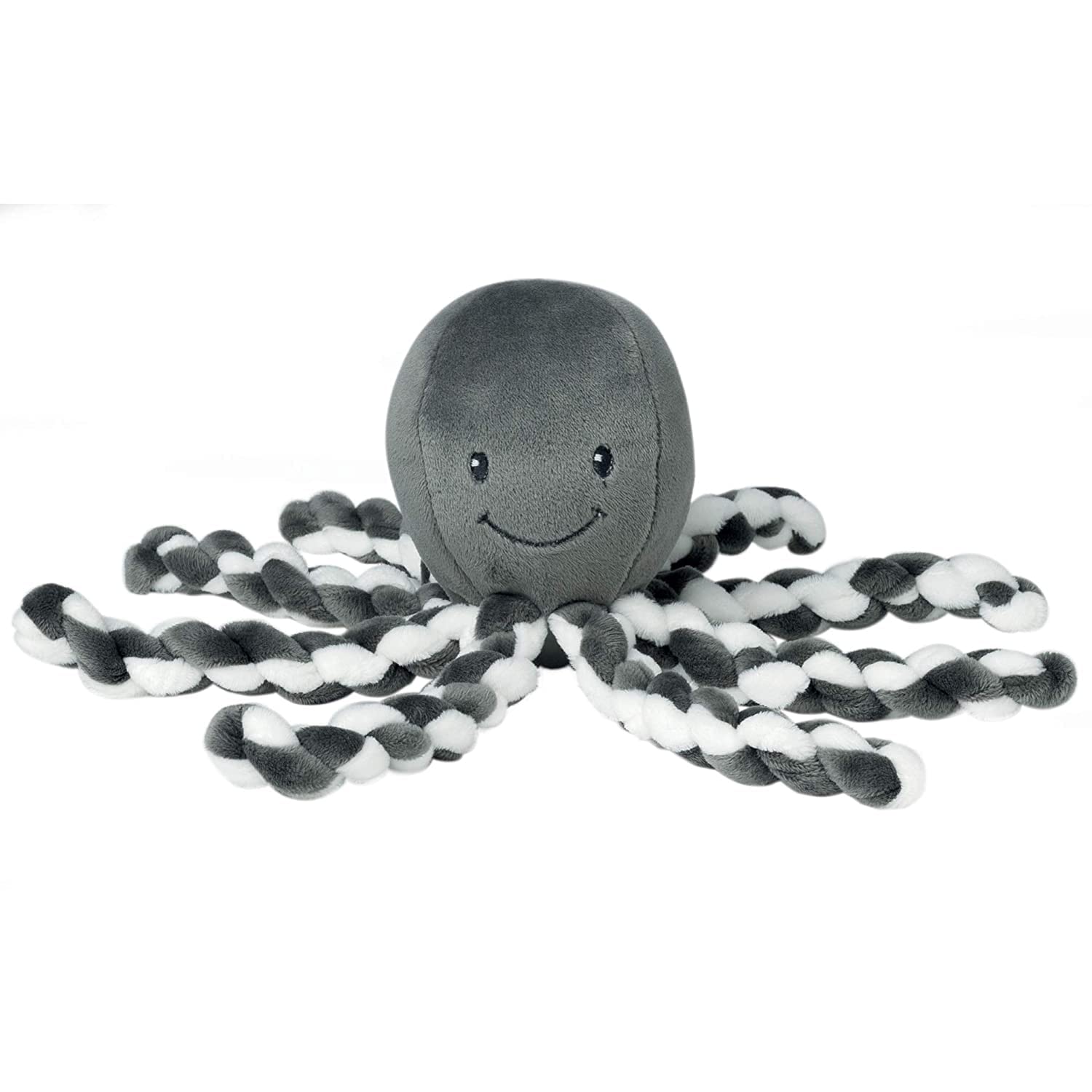 Nattou Cuddly Octopus Toy, for Newborns and Premature Babies, 23 cm, White/Grey