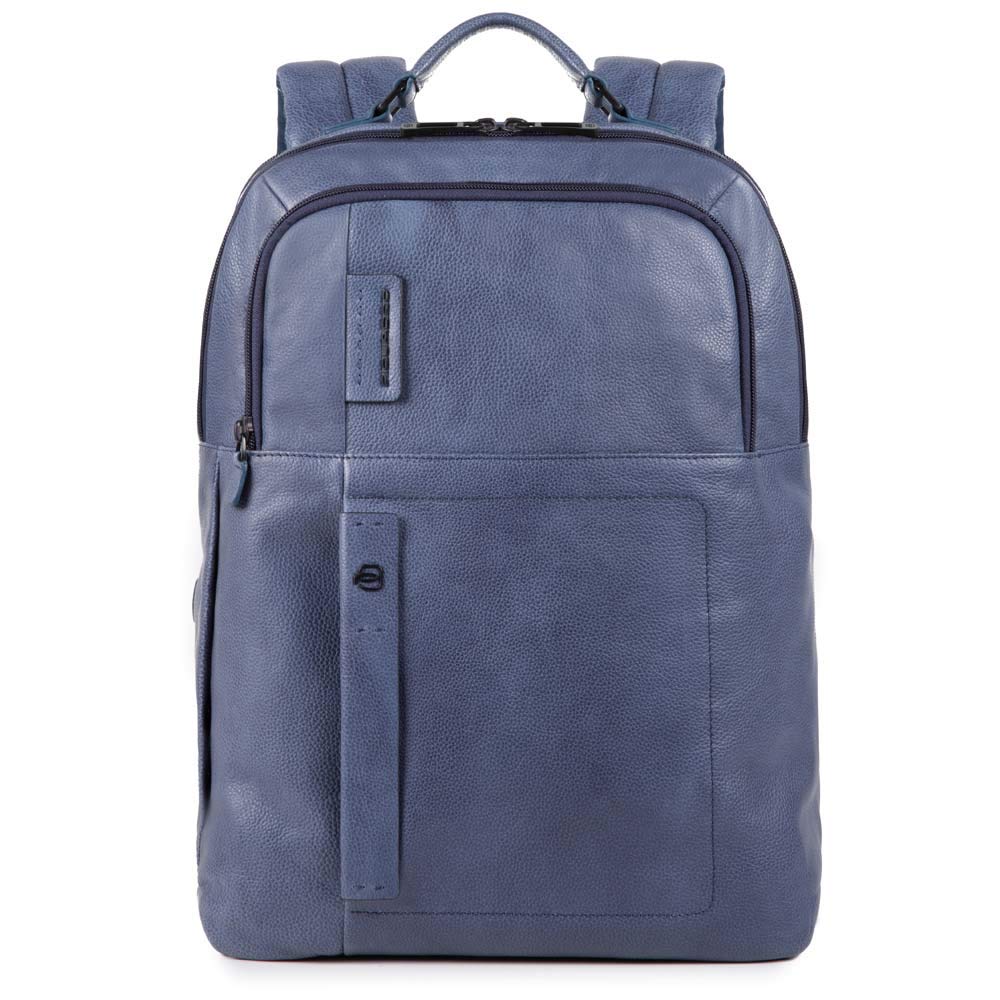 Piquadro Pulse Leather Backpack with Two Compartments, Black, 15.6, Backpack