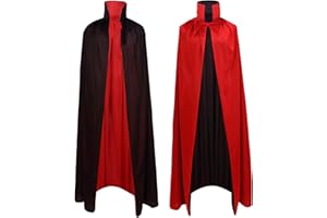 SZCXTOP 59''Halloween Vampire Cloak Capes Robes,Unisex Adult or Kids Reversible Stand-Up Collar Witch Capes for Party Cosplay Costumes