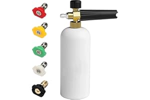 Car Foam Cannon Pressure Washer with 5 Nozzle Tips Snow Foam Lance Jet Wash 1/4 Inch Quick Connector Car Wash Blaster for Pre