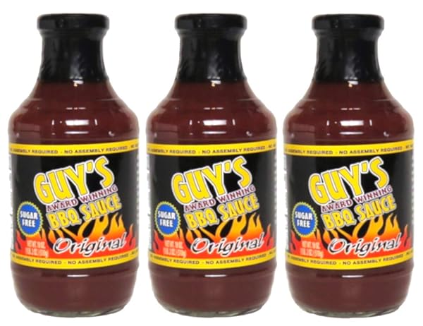 GUY’S ORIGINAL BBQ SAUCE, 18 OZ – RICH AND SMOKY FLAVOR, KETO BBQ SAUCE, GLUTEN-FREE BARBECUE SAUCE| NO HIGH FRUCTOSE CORN SYRUP, SUGAR FREE BARBEQUE SAUCE.