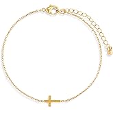 DEMDACO Women's Everyday Fashion Bracelet, 6.5 Inch Gold-Plated, Cross Charm