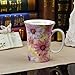 ufengke®Creative Cute European England Royal Luxury Bone China Tea Cup Ceramic Coffee Cup Mugs-Pink And Blue Chrysanthemum Flower
