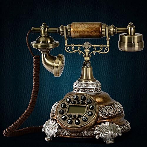 Home phone landline Caller id fixed telephone Antique telephone Old fashioned with push button dial For home decor-A