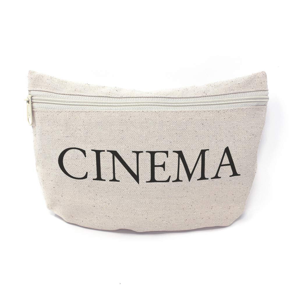 Custom Canvas Makeup Bag Cinema Architecture School Supplies Pencil Tote Pouch 9x6 Inches Natural Design Only