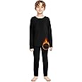 Resinta Kids Boys Thermal Underwear Set Kids Fleece Lined Base Layers Top & Bottom Toddler Long Johns for Kids Cold Winter