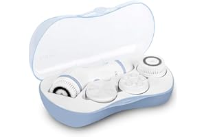 Waterproof Facial Cleansing Spin Brush Set with 4 Exfoliating Brush Heads - Complete Face Spa System by CLSEVXY - Face Scrubber for Gentle Exfoliation and Deep Scrubbing