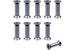 LC LICTOP Knife Handle Screws and Rivets, M3 Hex Socket Flat Head Screws for Knife Making, Repair, and Blade Fixing, Cutlery Fasteners for Wooden Handle Replacement, for 0.16" Hole, 10Pcs Dark Grey
