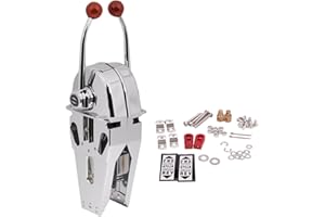 NEWMAIX Universal Boat Dual Lever Throttle Control,Marine Top Mount Twin Lever Engine Control Zinc Alloy Dual Handle Shift fo