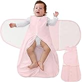 LILBESTIE Baby Swaddle Sleep Sack, 1.0 Tog New-Parent-Friendly Swaddle for Newborns & infant 3-6 Months Baby Wearable Blanket Reduce Startle Reflex, Newborn Boys Girls Registry Essentials