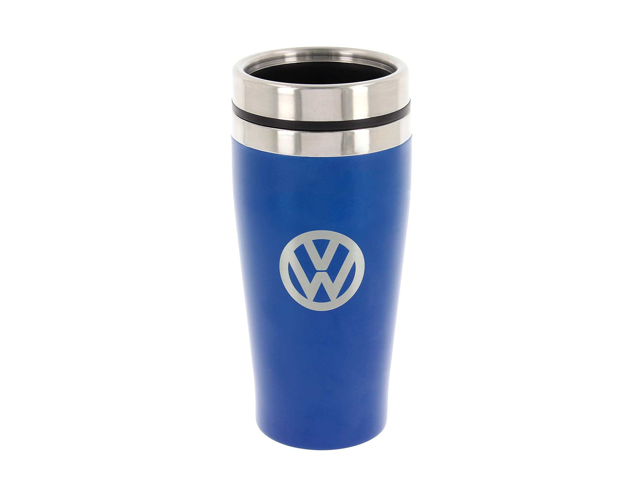 BRISA VW Collection - Insulated Stainless Steel Thermo Drinking Cup in VW Logo Design, Double-Walled (450ml/15.2 fl oz/Blue)