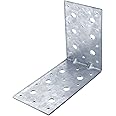 YIDU69Q 4 Pcs 6" x 6" x 4" Galvanized Steel 90 Degree Bracket, L Double-Wide Corner Brace, 12 Gauge