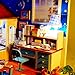 Kits Wood Dollhouse Miniature DIY dolls House Room with Furniture and Cover Wish Upon Star