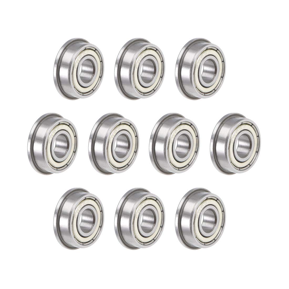 sourcing map F696ZZ Flanged Ball Bearing 6mmx15mmx5mm Double Shielded Chrome Steel Deep Groove Bearings 10pcs