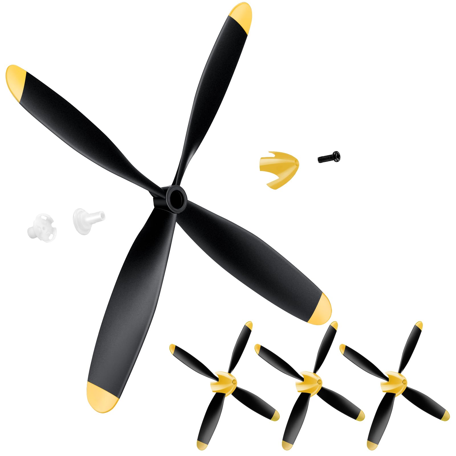 Hollowfly 3 Sets Spare RC Plane Propellers 4 Blade