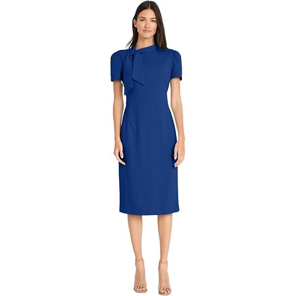 knee length dresses for ladies Maggy London Malina Wrap Midi Dress - Blue main image 1
