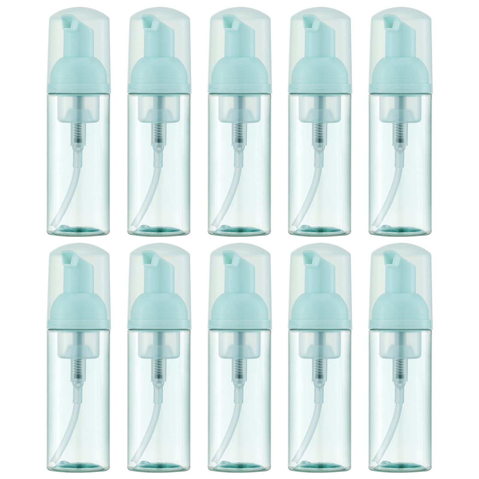 Livfa 10PCS Soap Foam Bottle (2 oz), Empty Travel Foaming Lash Shampoo for Cleanser, Dispenser (Green) — image 1
