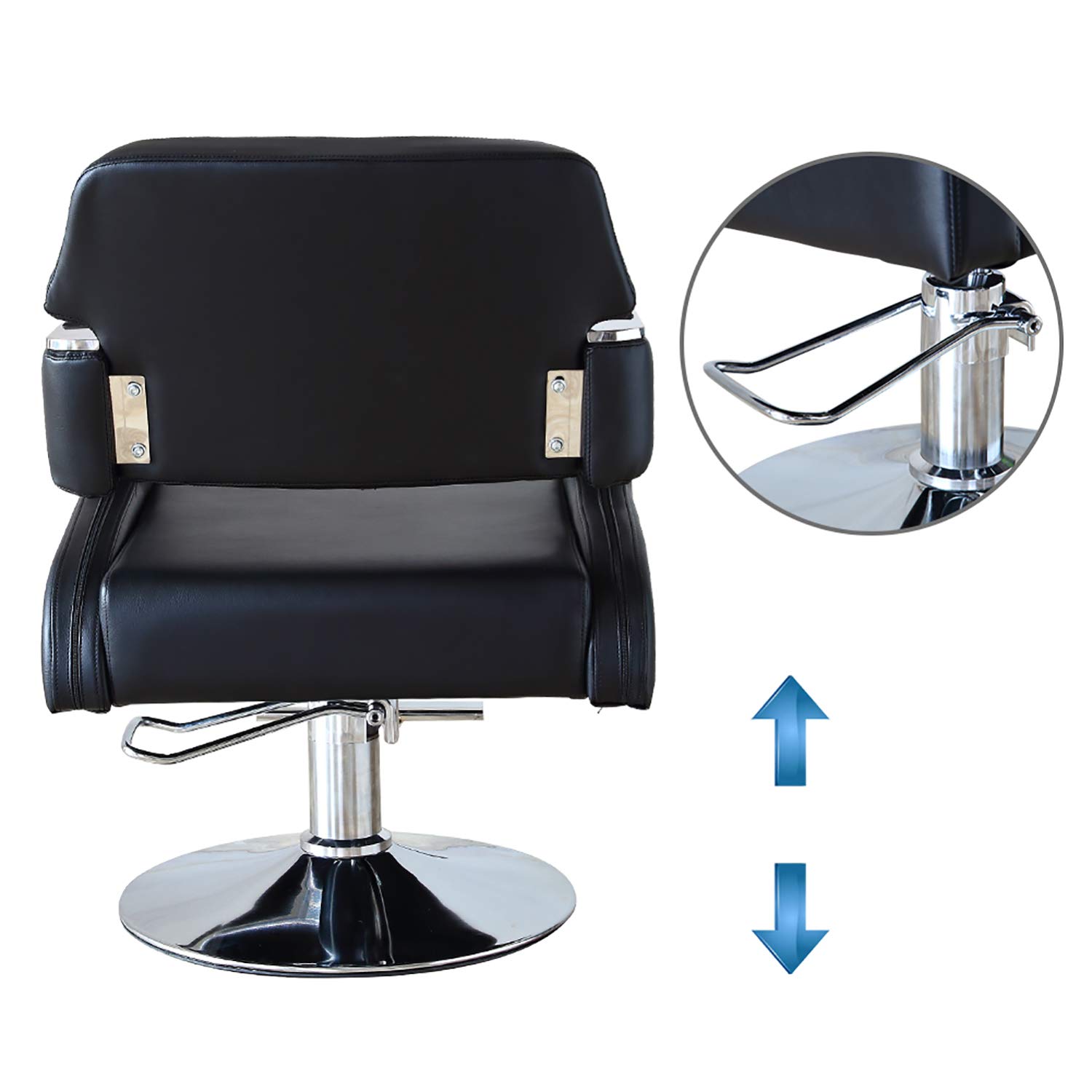 Hydraulic Hair Styling Heavy-Duty Salon Beauty Barber Chair and Adjustable Professional Equipment with Foot Rest and Rotated Square Thick Cushion(FOHGFNT), Black: Beauty