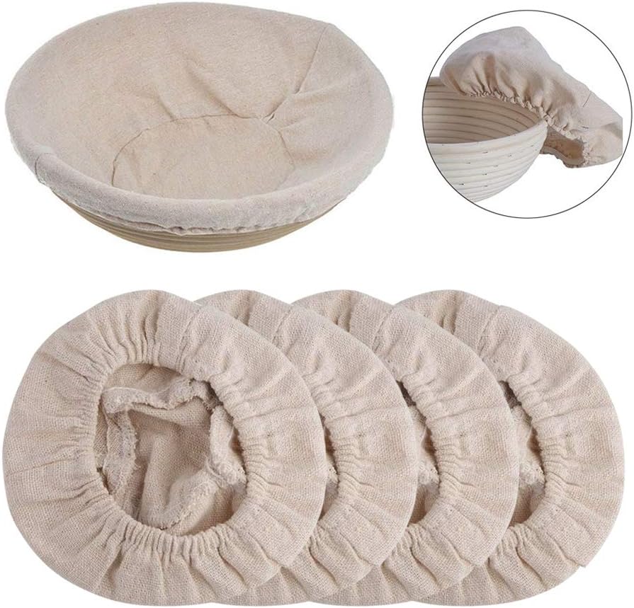 4Pcs Round Bread Proofing Basket Cloth Liner Bread Proofing