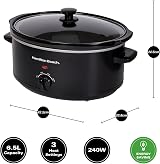Hamilton Beach 6.5L Slow Cooker HBSC070B 240W Energy Efficient Black view 3