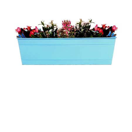 TrustBasket Rectangular Railing Planter - Teal (18 Inch)