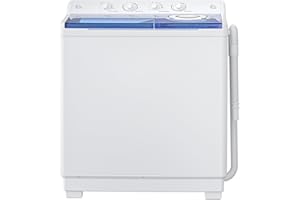 Zynkez Portable Washing Machine, 40Lbs Compact Washing machine, Twin Tub Laundry Washer Machine with Built-in Drain Pump, Semi-Automatic 24Lbs Washer and 16Lbs Spinner Combo for Apartments, Dorms, RVs