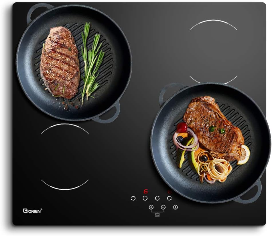 GIONIEN Ceramic Hob 60cm Electric Cooktop Burner, Built in Black Glass Cooker with 4 Cooking Zones,Hardwired (no plug),GCE460TC - Image 4