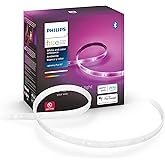 Philips Hue Bluetooth Smart Lightstrip Plus 2m/6ft Base Kit with Plug, (Voice Compatible with Amazon Alexa, Apple Homekit and Google Home), White