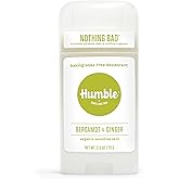 HUMBLE BRANDS Aluminum-Free Deodorant, Vegan and Cruelty- free, Formulated for Sensitive Skin, Bergamot & Ginger, 2.5 Ounce (