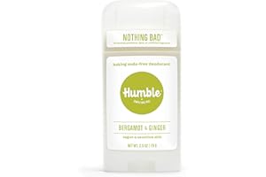 HUMBLE SIMPLE AND TRUE. HUMBLE BRANDS Aluminum-Free Deodorant, Vegan and Cruelty- free, Formulated for Sensitive Skin, Bergamot & Ginger, 2.5 Ounce (Pack of 1)