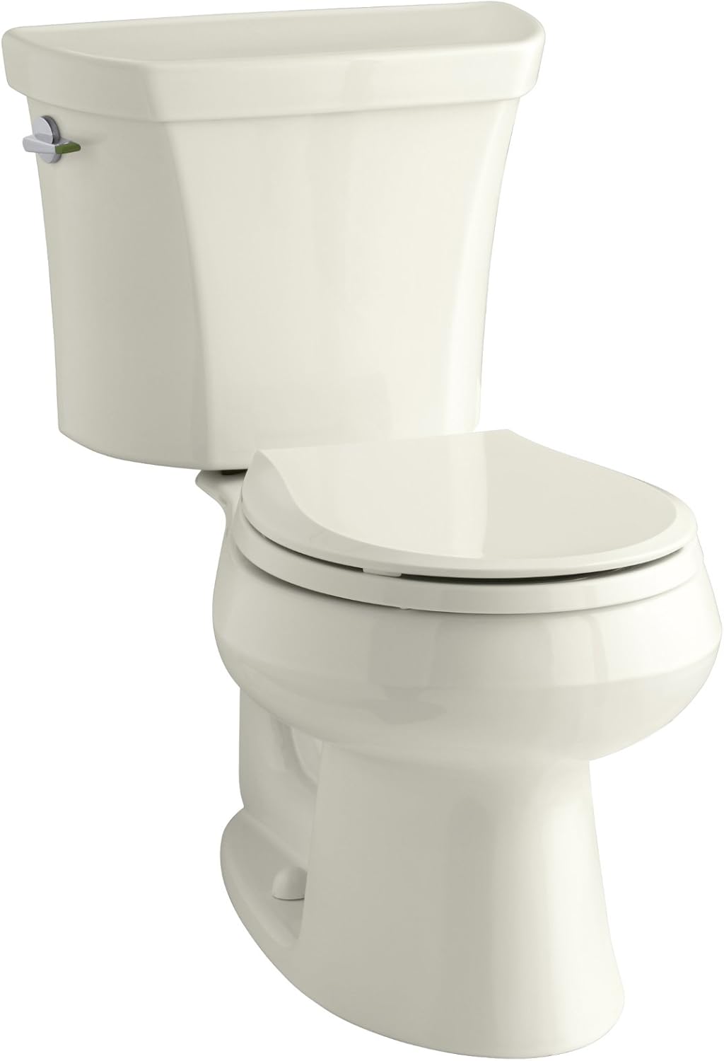 KOHLER K-3987-0 Wellworth Two-Piece Round-Front Dual-Flush Toilet with Class Five Flush System and Left-Hand Trip Lever, White - - 