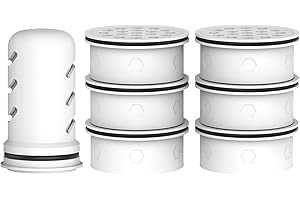 MARRIOTTO Water Filter Replacement for LS Home Dispenser 18 Cup/Glass Pitcher 7 Cup/Plastic Pitcher 10 Cup/Plastic Pitcher 7 Cup, 1 Membrane Micro Filter and 6 Activated Carbon + Ion Exchange Filter