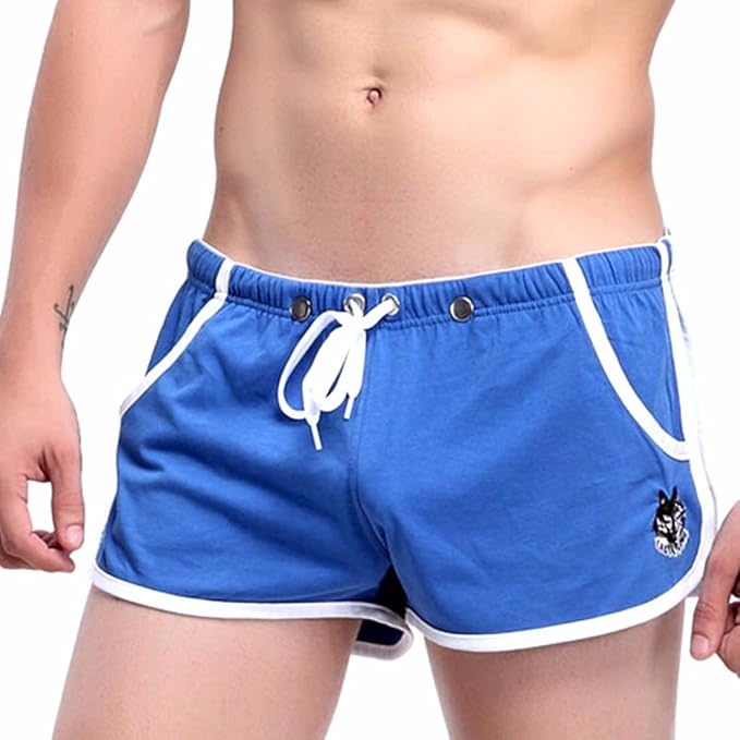 Sports Boxer Briefs Gym Men Cotton Waist Drawstring Home Athletic