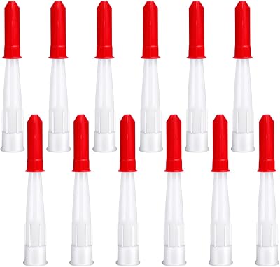 Medo 12 Pieces Silicone Caulking Nozzles with Red Caps Replacement Tool Kit