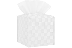 TOGETRUE Tissue Box Cover, Tissue Box Holder, Tissue Holders Decorative Organizer for Home Decor, Tabletop and Car, 5"X5"X5" (Off-White)