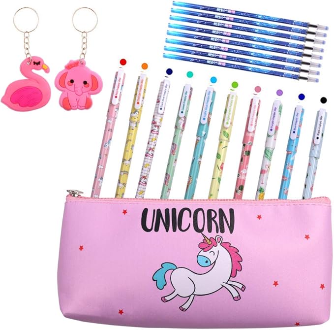 Yuccer 21 PCS Unicorn Stationery Set Cute Unicorn Pencil Case 10 PCS